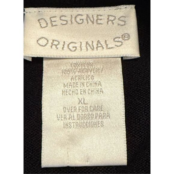 Designers Originals Beaded Cardigan Sz. XL Black Warm Cozy Elegant - Picture 8 of 9